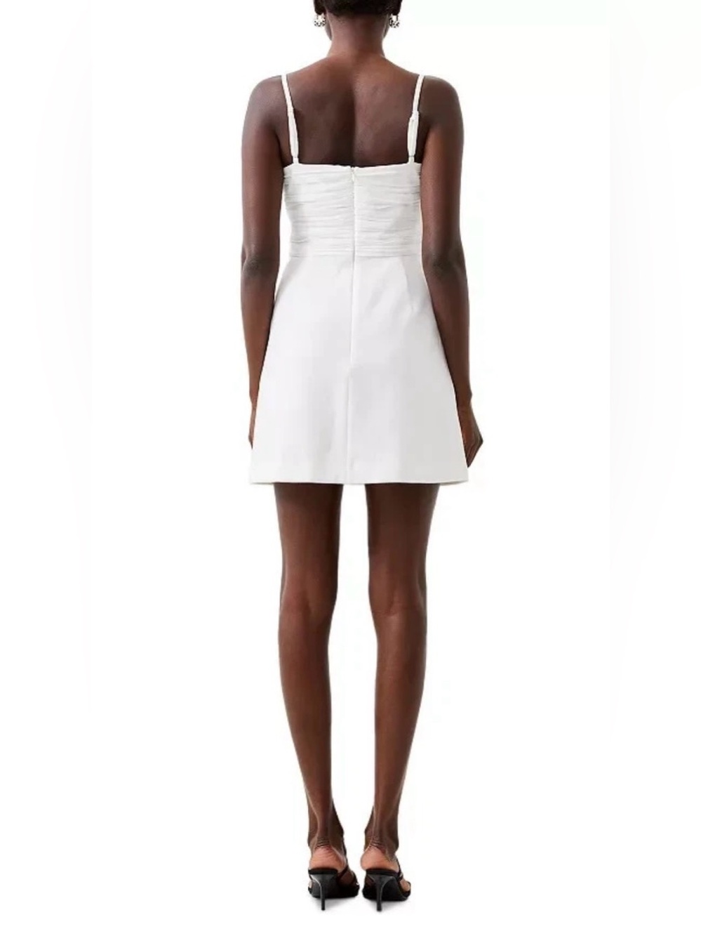 French Connection Summer White Ruched Bust Mini Dress - Picture 6 of 8